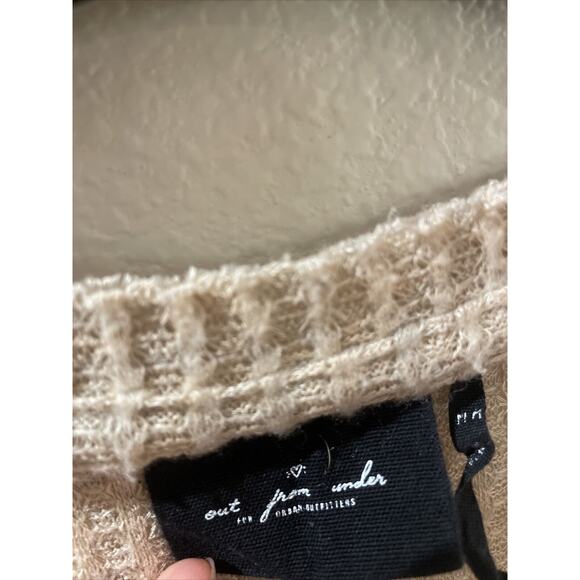 out from under for urban outfitters, beige long sleeve blouse, m - Picture 2 of 3